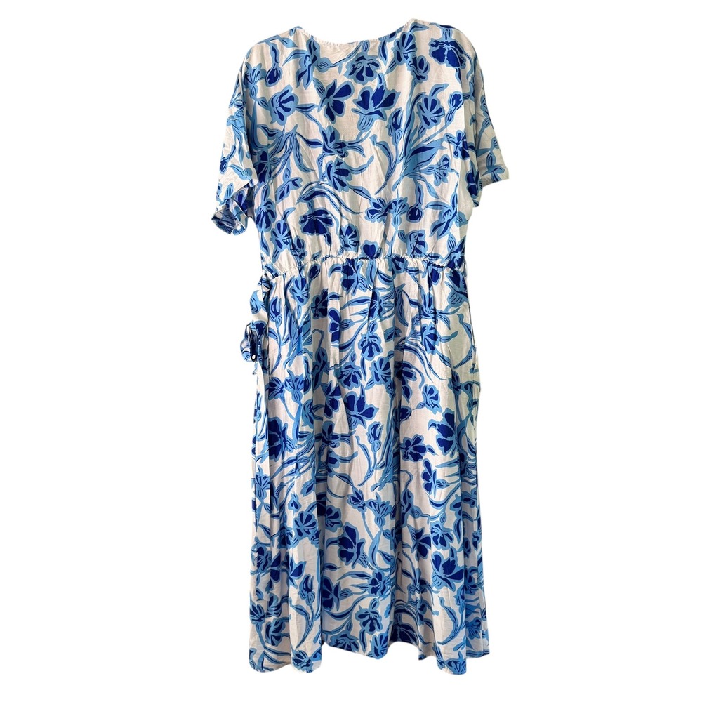 Seta T Floral Maxi Dress V Neck‎ Short Sleeve Casual Summer Dress XL - Picture 7 of 9